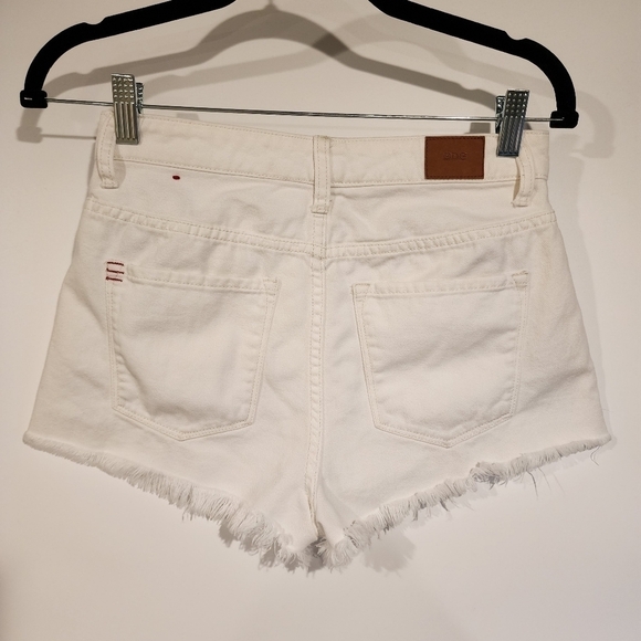BDG Urban Outfitters Studded Distressed Shorts White High Rise Dree Cheeky Short - Picture 5 of 10